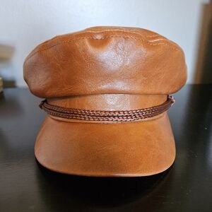 Brixton Faux Leather Fiddler Cap